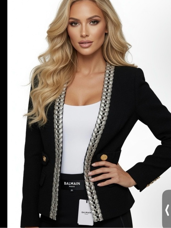 Balmain Jackets & Blazers - Balmain jacket with sparkly trim and gold buttons. Size 34.